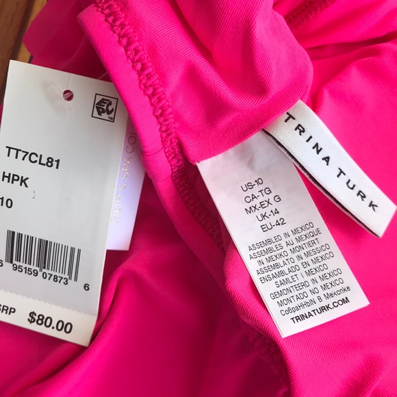 NWT Trina Turk Pink Bandeau Swim Top - Picture 7 of 7